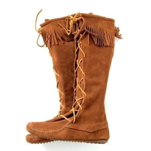 Minnetonka Front Lace Knee High Boot